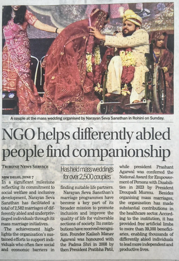 Differently-abled couples during wedding ceremony